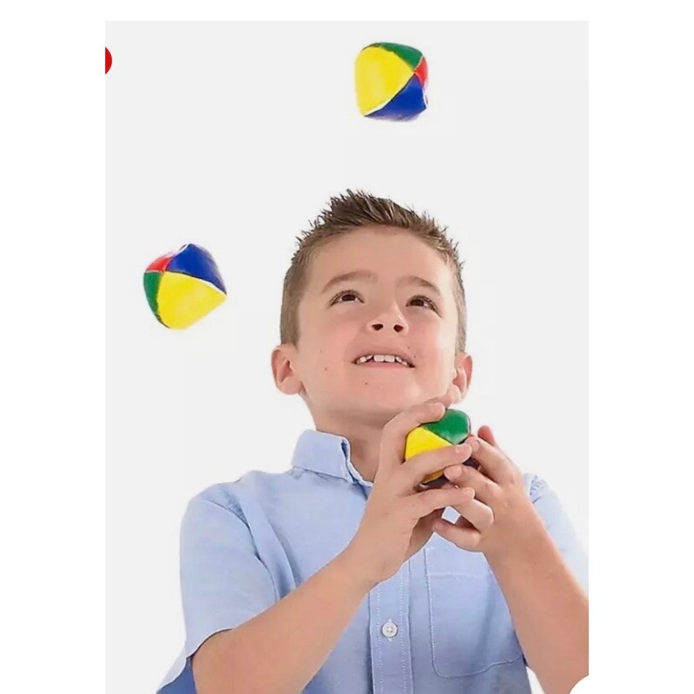 Rinco Juggling Balls Set of 3 Multi-Color Beginner Bean Bags 2.25"‎
